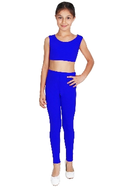 LEGGINS DANZA LYCRA BLU BAMBINA